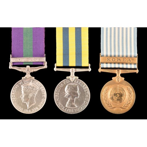 190 - A Korea and later GSM medal trio awarded to: 22319240 Rifleman. E. Jobson, Royal Ulster Rifles / Gre... 