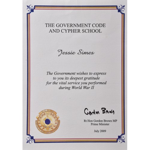 253 - Bletchley Park. An interesting collection of documents, letters and certificate of service relating ... 