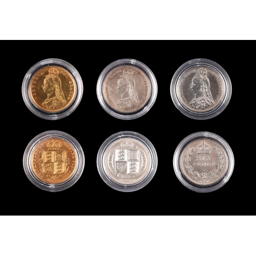A Queen Victoria 1887 Golden Jubilee half sovereign 'imposter' coin set ...