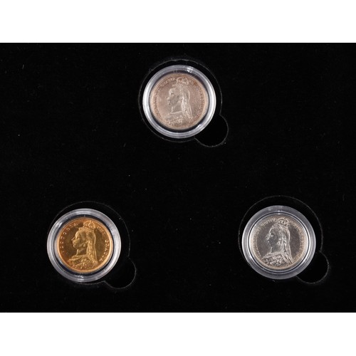 A Queen Victoria 1887 Golden Jubilee half sovereign 'imposter' coin set ...