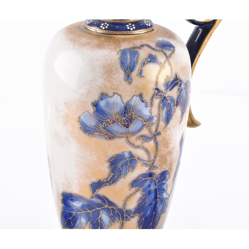 338 - A pair of Doulton Burslem jardiniere's, cobalt blue ground with extensive gilt floral scroll decorat... 