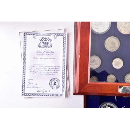 109 - A small collection of silver coins and farthings, twenty in total, housed in a miniature set of coll... 