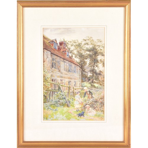 227 - A collection of four paintings, including 'House Marlborough' by W.P Cathourne(?), depicting a pasto... 