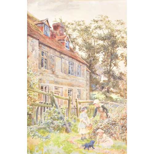 227 - A collection of four paintings, including 'House Marlborough' by W.P Cathourne(?), depicting a pasto... 