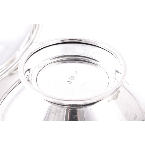 169 - A group of assorted silver items, including a continental 800 silver porridger, two 800 silver lidde... 