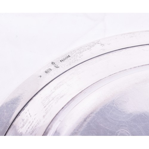 145 - A set of twelve continental 800 silver finger bowls, 12 cm diameter, twelve small plates, 16 cm diam... 