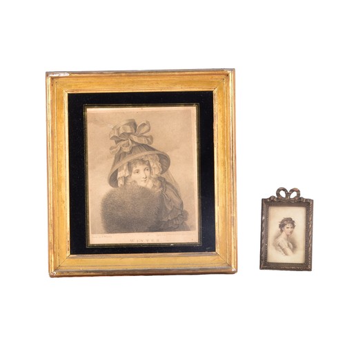 231 - A mixed collection of 19th century and later portrait studies and prints, including a hand-coloured ... 