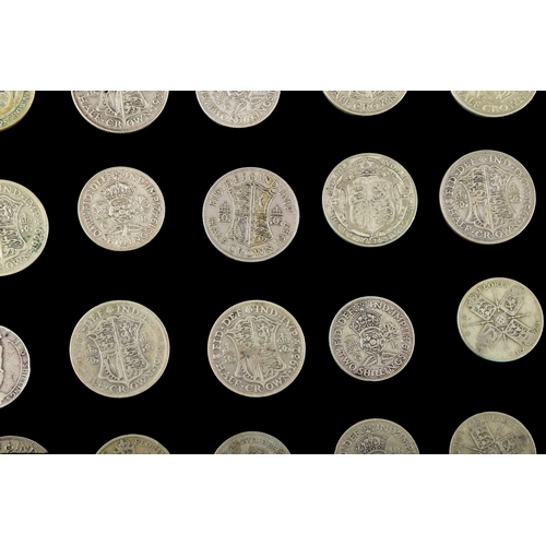 110 - A collection of pre 1947 GB silver coins, including florins, shillings, two shillings, six pence, an... 