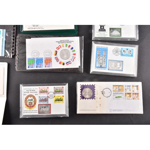 111 - A collection of Sterling silver commemorative first day cover stamps and coins, with stamps and enve... 