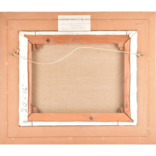 242 - Tom Coates (British, 1941-2023)'Kempsford- View Towards Church'An oil painting depicting a figure wa... 