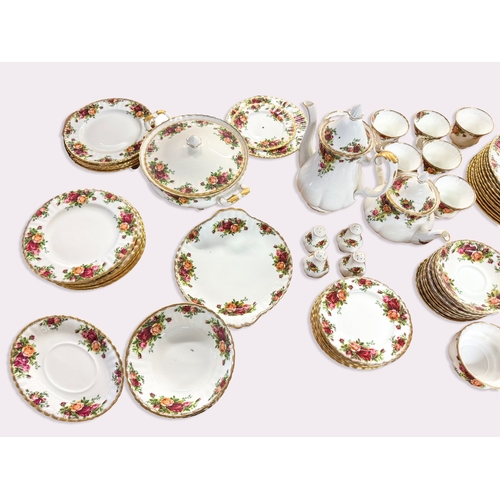 334 - An extensive partial tea service of Royal Albert 'Old Country Roses' pattern, comprising of 13 side ... 