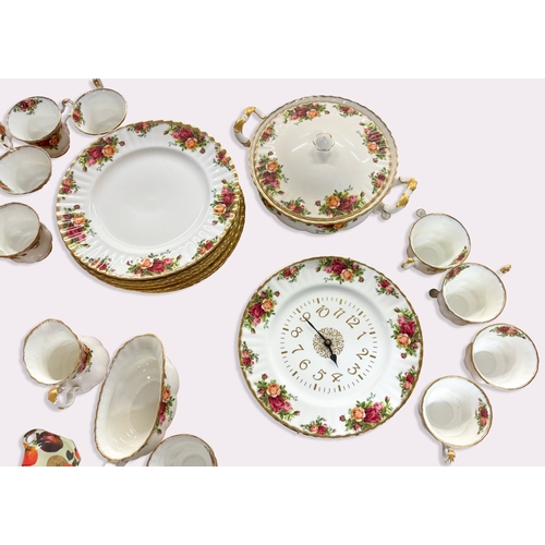 334 - An extensive partial tea service of Royal Albert 'Old Country Roses' pattern, comprising of 13 side ... 