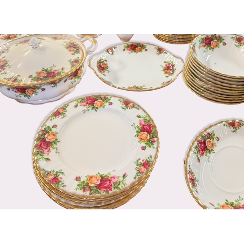 334 - An extensive partial tea service of Royal Albert 'Old Country Roses' pattern, comprising of 13 side ... 