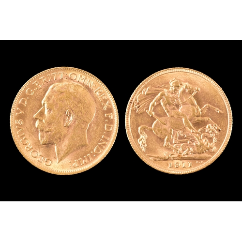 100 - A George V 1911 full gold sovereign, 8 grams, in presentation box.