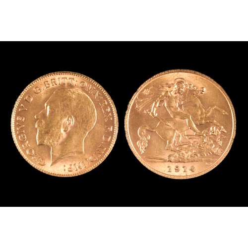 104 - A George V 1914 gold half sovereign, 4 grams, in presentation box.