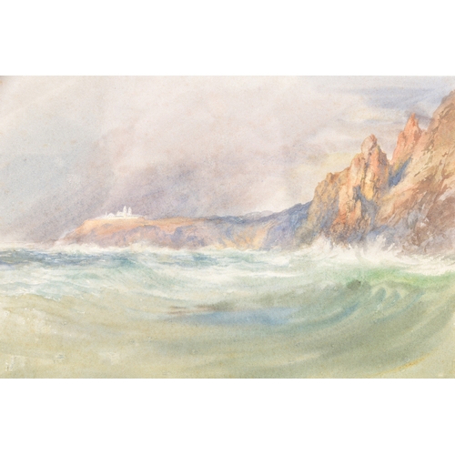 222 - Attributed to Richard Henry Wright (British, 1857-1930)'Lands End'A watercolour painting depicting a... 