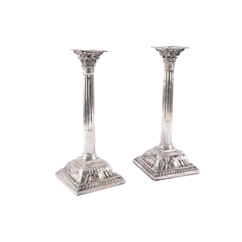 183 - A fine pair of mid-18th century George II silver candlesticks, by Ebenezer Coker, London 1757, each ... 