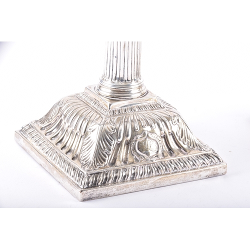 183 - A fine pair of mid-18th century George II silver candlesticks, by Ebenezer Coker, London 1757, each ... 