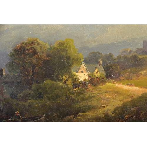 223 - Max Sinclair (British, act. 1890-1910)A pair of oil paintings, each depicting romanticised river lan... 