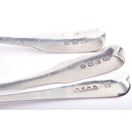 189 - A collection of assorted silver and silver plate, including a set of four russian 84 silver serving ... 