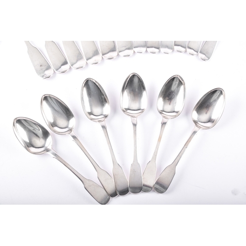 192 - A set of six William IV silver dessert forks, six dinner forks, together with a set of six silver sp... 