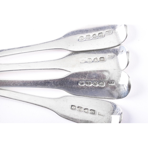 192 - A set of six William IV silver dessert forks, six dinner forks, together with a set of six silver sp... 