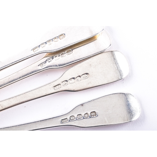 192 - A set of six William IV silver dessert forks, six dinner forks, together with a set of six silver sp... 