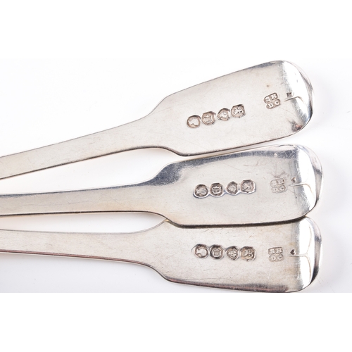 194 - A Victorian set of twelve dessert spoons, and six teaspoons, all hallmarked for London 1839 by Samue... 