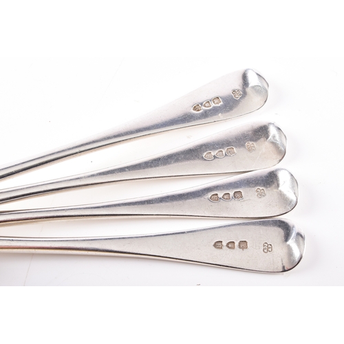 203 - A set of four Victorian silver forks and four spoons, all hallmarked for London 1892 by Wakely &... 