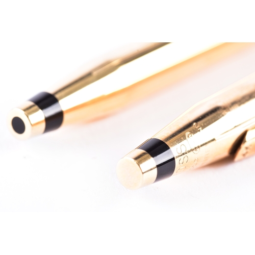 33 - Two vintage Cross Classic Century 14ct pens, including a ballpoint pen and a pencil, both with perso... 