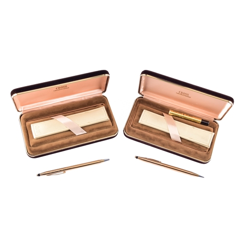 33 - Two vintage Cross Classic Century 14ct pens, including a ballpoint pen and a pencil, both with perso... 