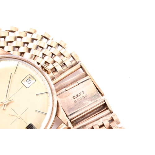 137 - Accurist 9ct yellow gold 21 jewels wristwatch, the brushed champagne dial with Roman numeral and bat... 