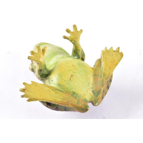 344 - A collection of Mappin & Webb bronze animals, including a pair of bronze frogs, together with a ... 