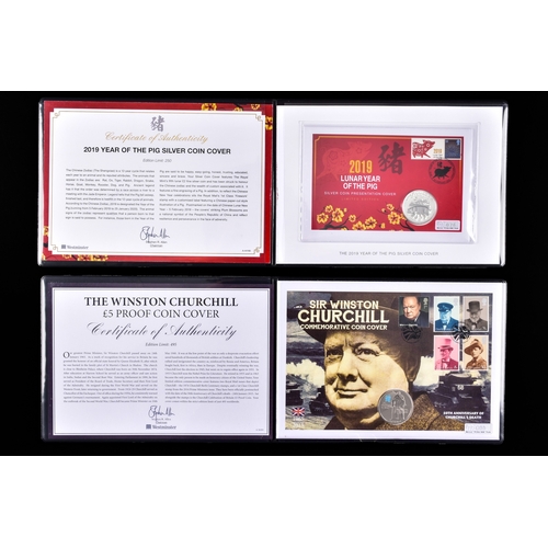 114 - A collection of commemorative coin covers and stamp collections, including a Queen Elizabeth II 65th... 
