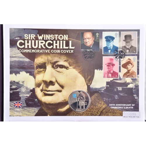 114 - A collection of commemorative coin covers and stamp collections, including a Queen Elizabeth II 65th... 