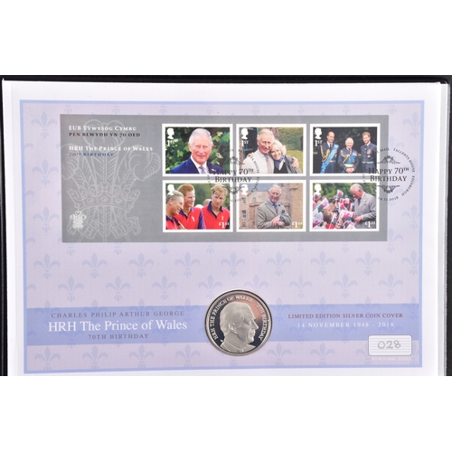 114 - A collection of commemorative coin covers and stamp collections, including a Queen Elizabeth II 65th... 