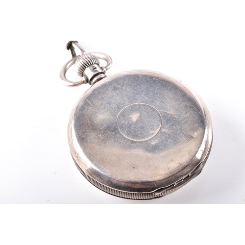 122 - A George V silver Waltham pocket watch hallmarked for Birmingham 1927 by Dennison Watch Case Co, sus... 