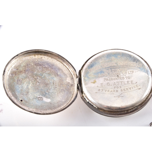 122 - A George V silver Waltham pocket watch hallmarked for Birmingham 1927 by Dennison Watch Case Co, sus... 