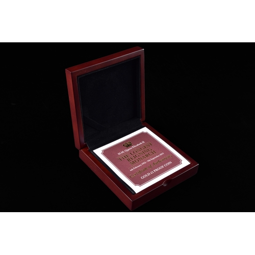 84 - A H.M. Queen Elizabeth II 'The longest reigning monarch' Gold &pound;1 proof coin.
