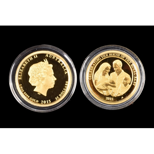86 - A 2015 1/4oz Gold proof coin, celebrating the birth of HRH Princess Charlotte in presentation box.