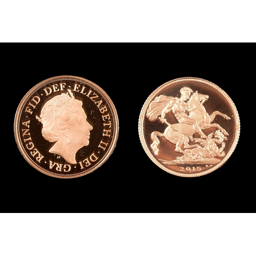 89 - An Elizbeth II 2015 Gold Full Sovereign in presentation case.