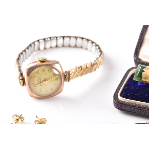 45 - Group of jewellery, including a 14ct yellow gold opal pendant, a vintage H.Samuel vintage ladies wri... 