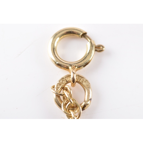 13 - Group of gold chains, including a 9ct yellow gold flat curb link chain, 45 cm long, a 9ct paperclip ... 