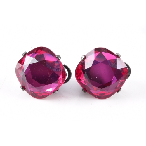 77 - A mid to late 20th century statement costume necklace and matching earrings, the necklace formed as ... 