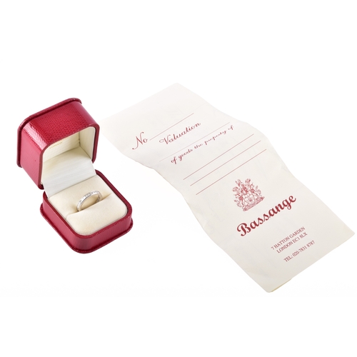 14 - An 18ct white gold diamond full eternity ring, featuring princess cut diamonds with an approximate c... 