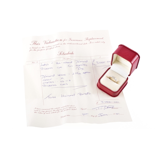 14 - An 18ct white gold diamond full eternity ring, featuring princess cut diamonds with an approximate c... 