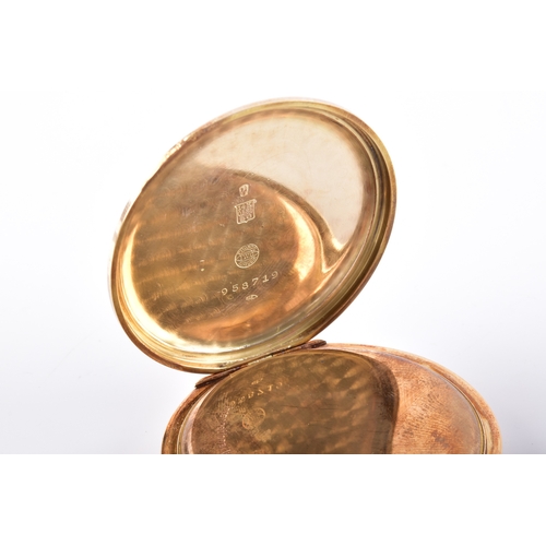 130 - A 14ct gold International Watch Co. (IWC) Schaffhausen pocket watch, Swiss made, featuring a champag... 