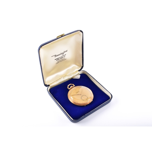 130 - A 14ct gold International Watch Co. (IWC) Schaffhausen pocket watch, Swiss made, featuring a champag... 