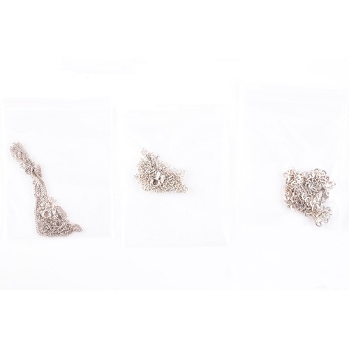 56 - A large collection of silver chains and bracelets, featuring an array of link styles and lengths, 24... 