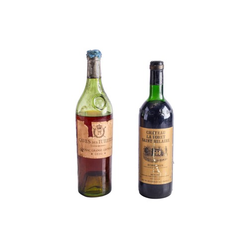 An unusual antique bottle of Caves des Tuileries cognac Grande ...